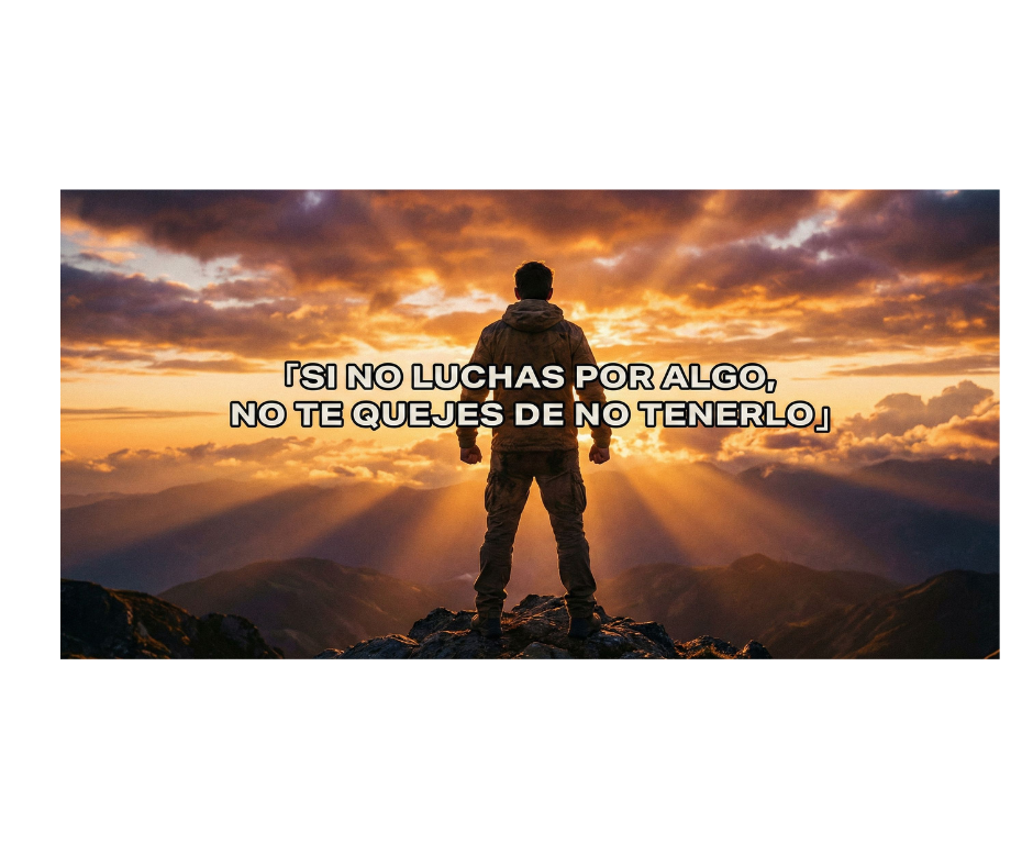 Si no luchas por algo, no te quejes de no tenerlo.